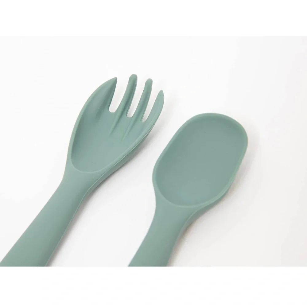 Lila & Jack's Baby Set BPA Free Food Grade Silicone Spork Spoon Bib Plate